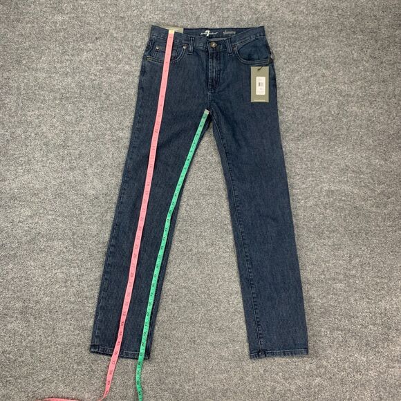 7 For All Mankind Slimmy Jeans Youth Boys 12 Slim Straight Leg Striped Stretch - Picture 8 of 14